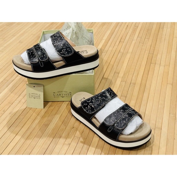 Spring Step L'Artiste Women's Dearest Slide Sandal Black Multi Sz 6.5-7 $149 - Picture 5 of 8